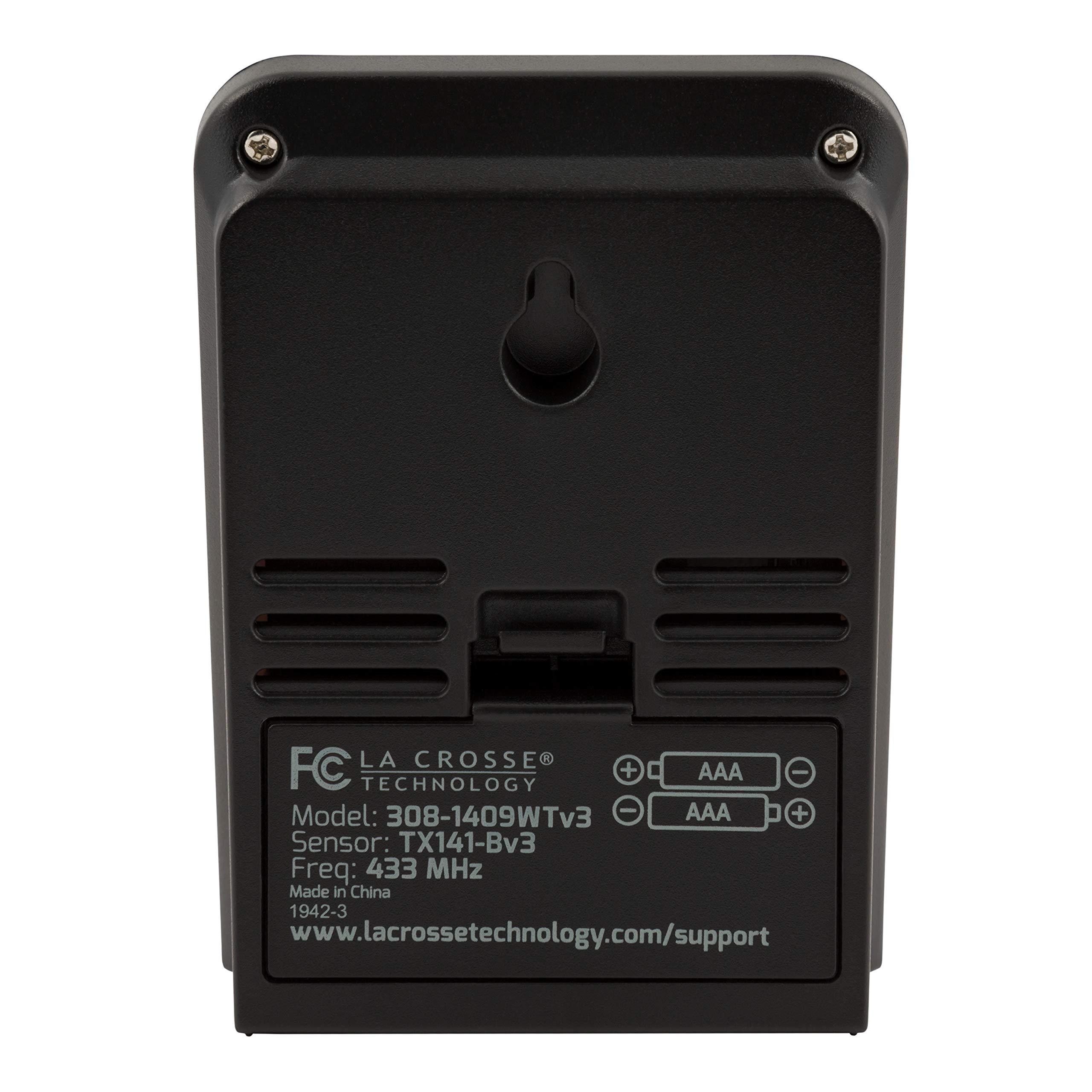 La Crosse Technology La Crosse Technology Wireless Indoor/Outdoor Temperature Monitor with Hi/Low Records, Humidity, 12/24 Hour Time - 330 Foot Transmission Range