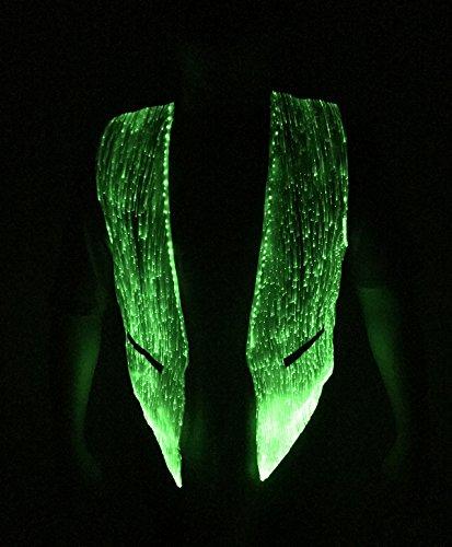 Fiber Optic Fabric Clothing LED Fiber Optic Waistcoat Light up Vest for Men Fashion Glow in The Dark Luminous Vest,Mobile APP Control (XXL, White)