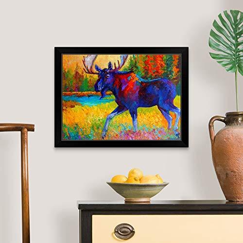CANVAS ON DEMAND Majestic Moose Black Framed Art Print, Wildlife Artwork