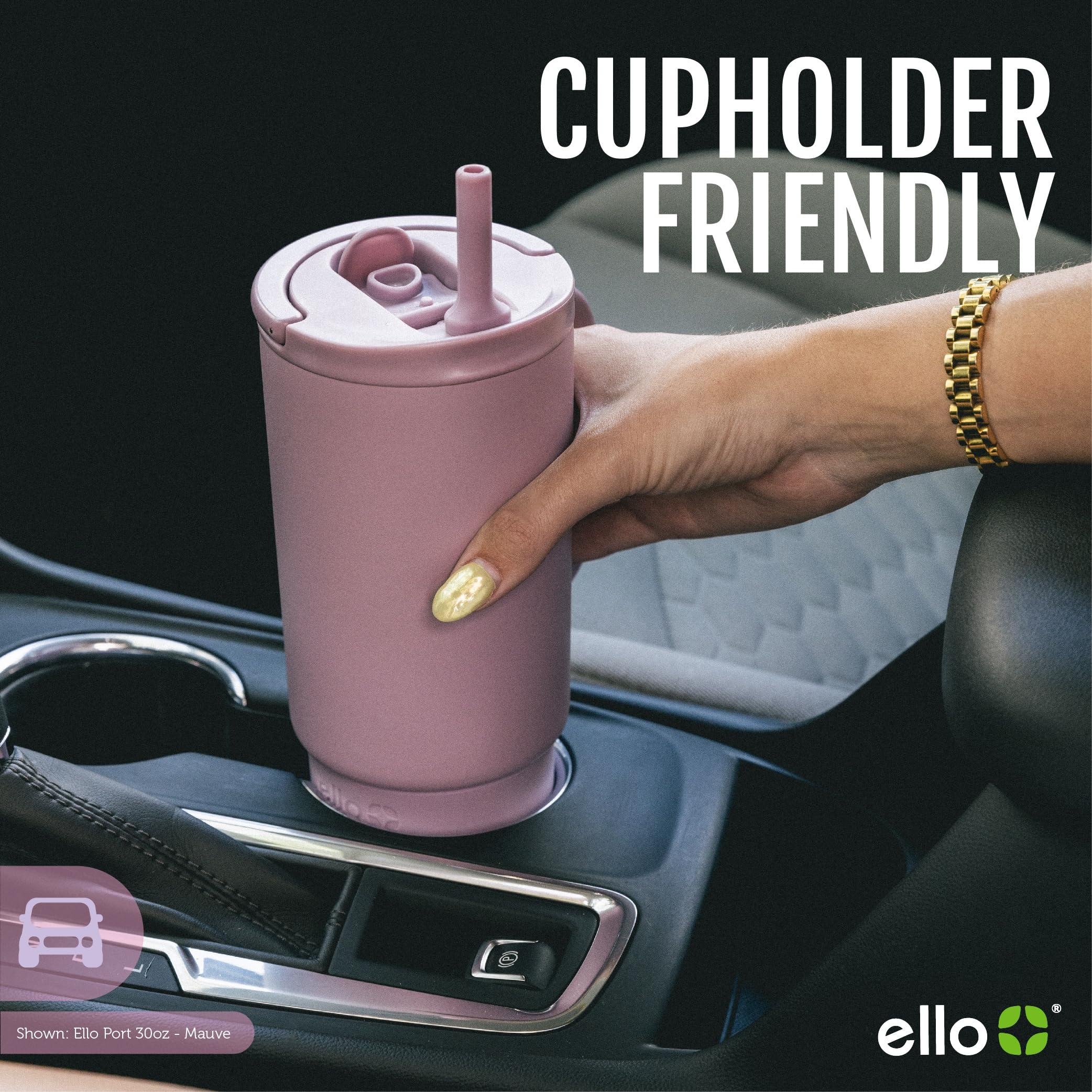 Ello Ello Port 30oz Tumbler with Carry Loop & Integrated Handle | Vacuum Insulated Stainless Steel Reusable Water Bottle Travel Mug | Leak Proof Lid | Flexible Straw | BPA-Free | Dishwasher Safe | Sage