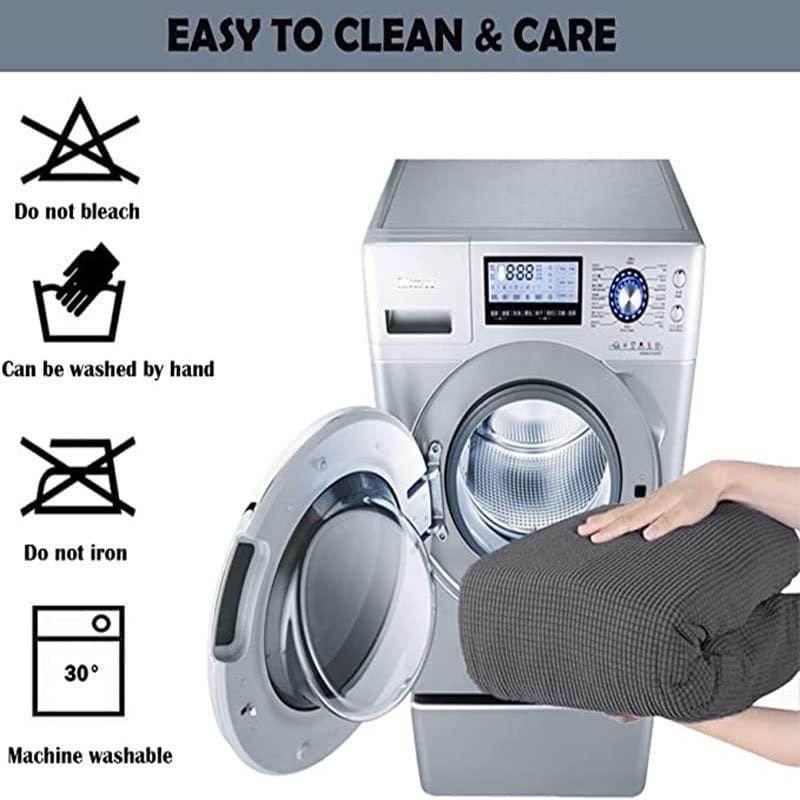 ZYYH ZYYH Stretch Ottoman Cover Slipcovers Round Footstool Cover Black Grey Green Footstool Sofa Slip Storage Stool Covers Soft Furniture Living Room Ottoman Covers Protector (Color : #5, Size : X-Large)