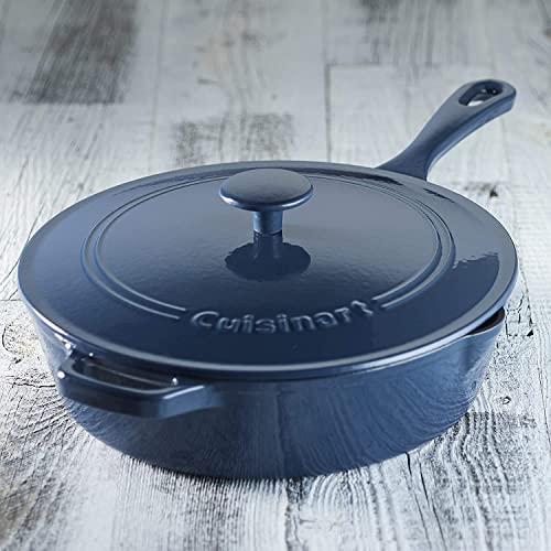 Cuisinart Cuisinart Cast Iron Pan, 12" Chicken Fryer, Enameled Provencial Blue