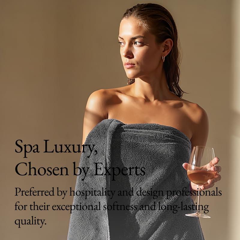 Italic Italic Serene Ultraplush Australian Cotton Towels - Charcoal Standard Set (Set of 6 with Bath Towels)