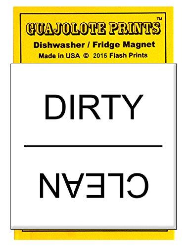 Guajolote Prints Dishwasher Magnet Clean Dirty Sign, Strong Clean and Dirty Magnet for Dishwasher (White Design)