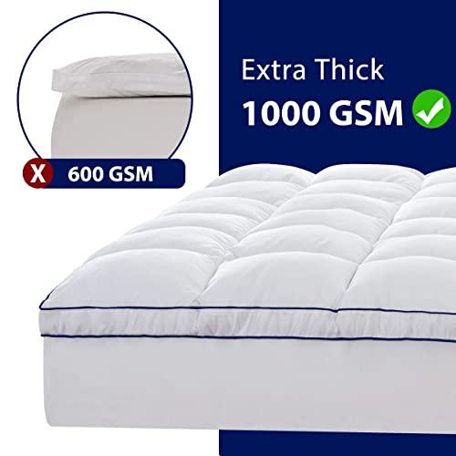 Hokway Hokway Twin XL Mattress Pad, Mattress Topper with 8-21\" Deep Pocket, 1000GSM Down Alternative Overfilled, Quilted Fitted Pillow Top Soft Cooling Mattress Protector