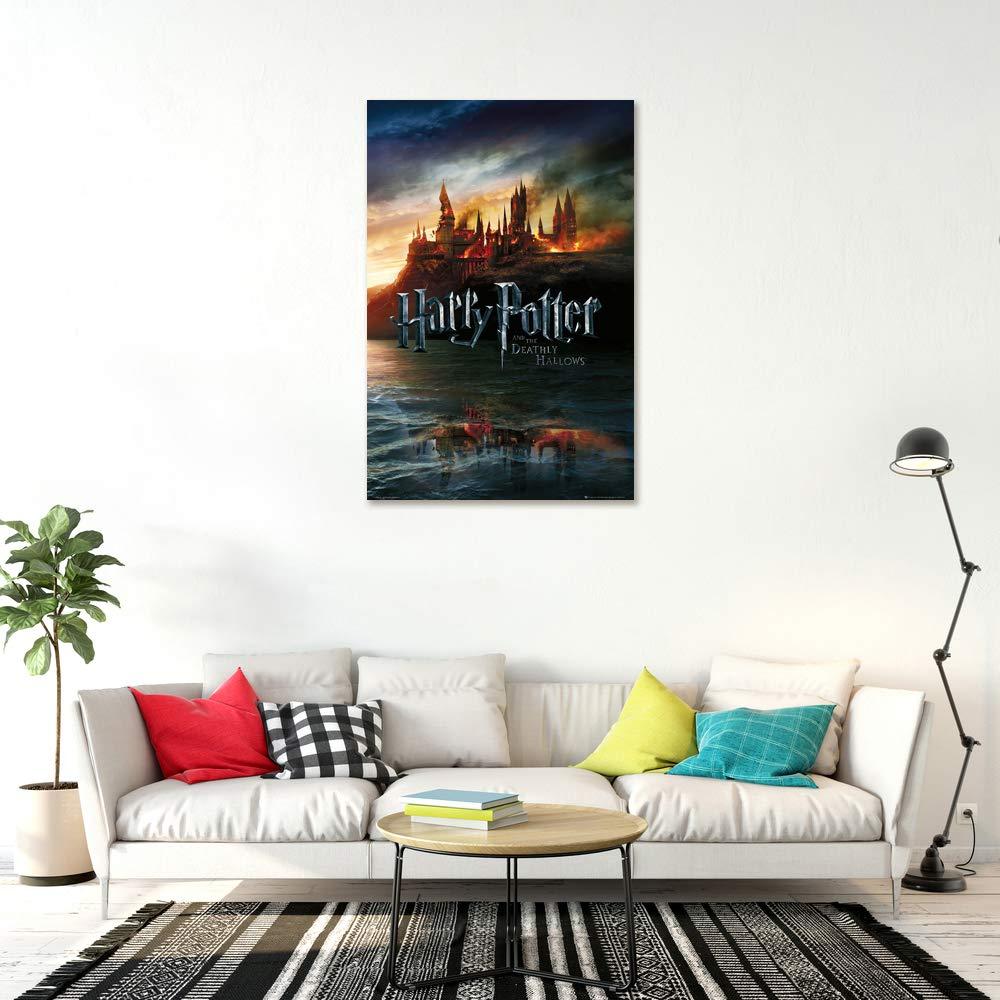 POSTER STOP ONLINE Harry Potter and The Deathly Hallows - Movie Poster (Advance Style - Hogwarts On Fire) (Size: 24\" x 36\")