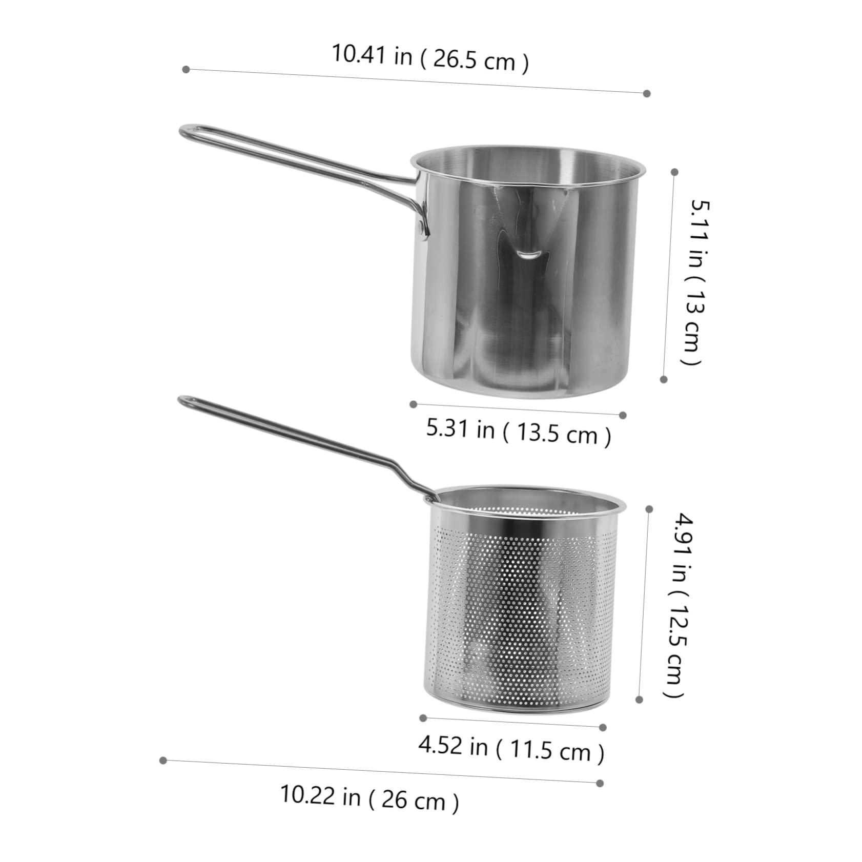 KICHOUSE KICHOUSE Stainless Steel Deep Fryer Pot with Frying Basket Multi Use Cooking Kit for Home Portable Frying Pan with Handle Ideal for Frying Boiling and Steaming