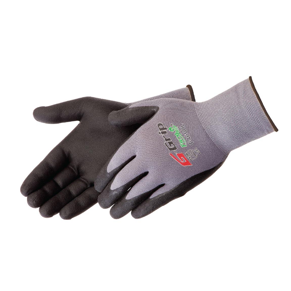 Liberty Glove & Safety Liberty Glove & Safety F4600S G-Grip Nitrile Micro-Foam Palm Coated Seamless Knit Glove with 13-Gauge Gray Nylon Shell, Small, Black (Pack of 12)