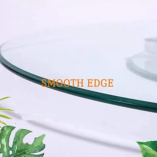 WEBUP WEBUP Large Glass Lazy Susan Table Turntable Rotating Tray Tabletop Serving Tray Clear Glass Serving Tray For Kitchen Island, Diameter: 60cm-100cm (Size : 24in/60cm)