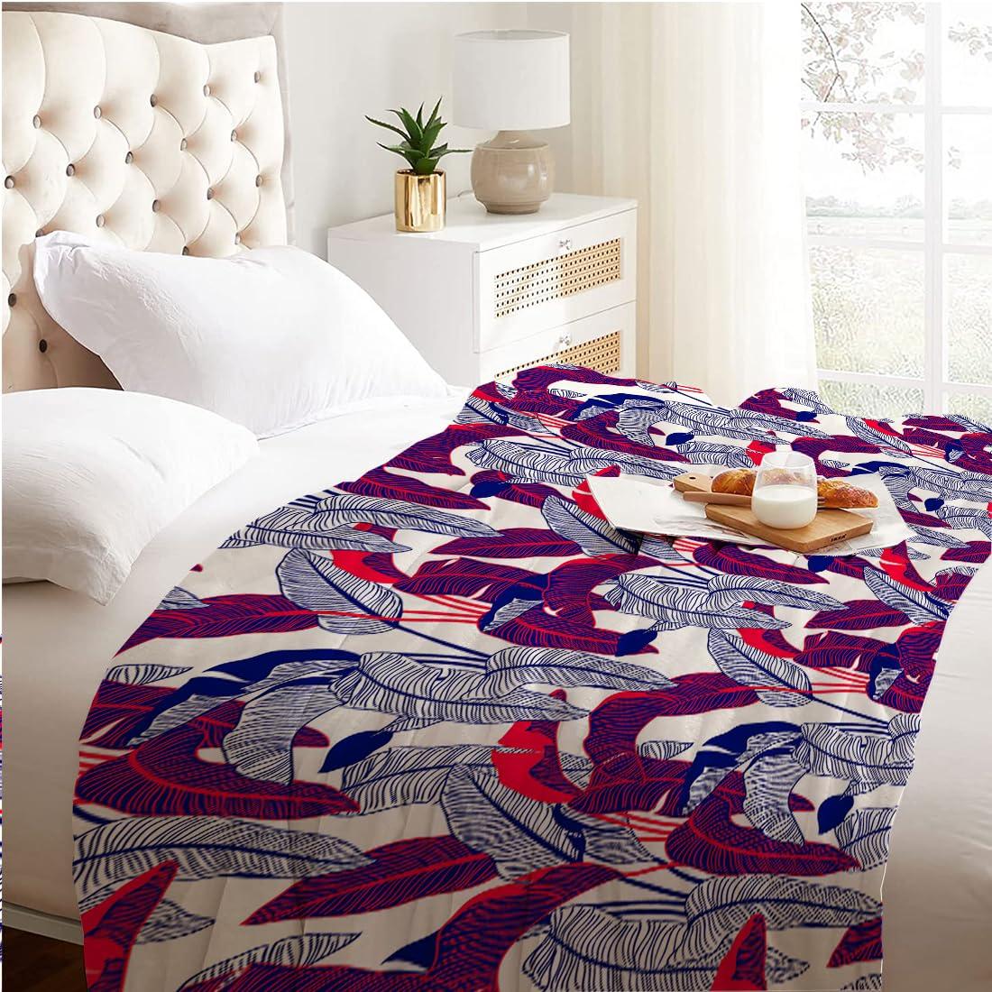 LANQiAO LANQiAO Fleece Throw Blanket for Couch Bohemian Geometry Flamingo Leaves Feather Ice Cream Starry Sky Stripes Ball Car Fruit Animal Ocean for Throws for Adults Kids Boys Teens Gift W30 xH40