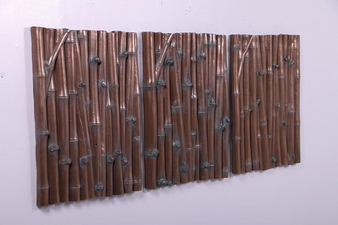 Nautical Tropical Nautical Tropical Imports Set of 3 Bamboo Wall Plaques Verde Bronze Finish