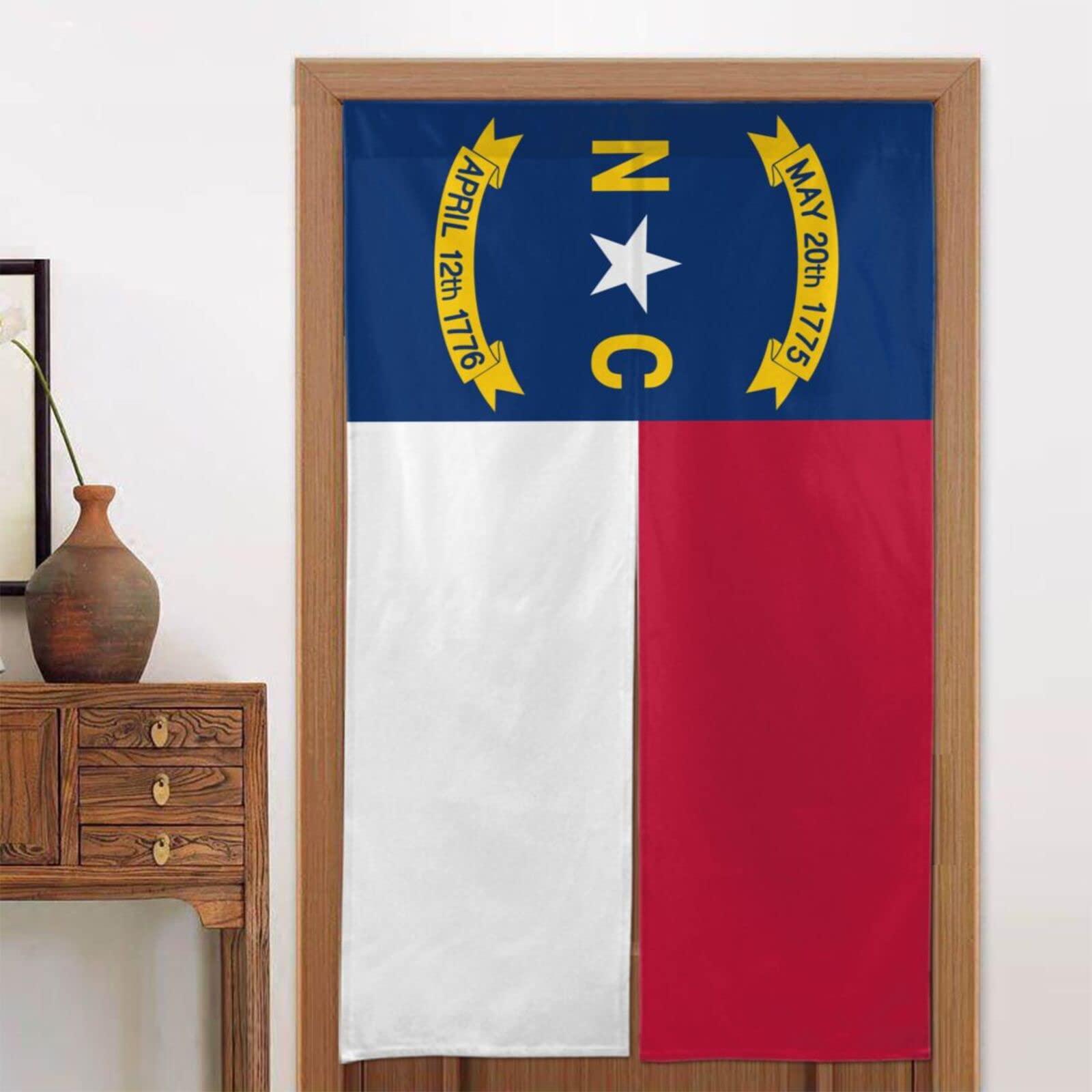 MULIHU MULIHU Flag of North Carolina Blackout Curtains for Doorways Bedroom Kitchen Door Curtain 34x56in Indoor Partition Shading Decor Window Curtains