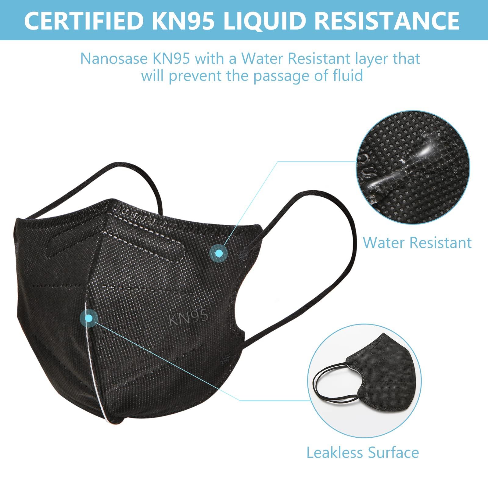 nanosase KN95 Nanosase by igozen Kids Face Masks, 5 Layers, Individually Wrapped (Kids Black 20 masks)
