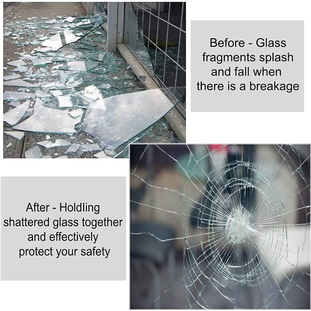 ECYC ECYC 4 Mil Clear Safety Window Film, 19.69x39.37 inch Shatterproof Window Film Glass Window Protective Film Anti Shatter Film Glass Door Explosion Proof Security Film for Home Office
