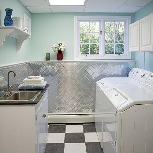 FASDE FASDE - 4ft x 8ft x .013in Quilted Brushed Aluminum Decorative Vinyl Wall Panel (4\' x 8\' Panel)