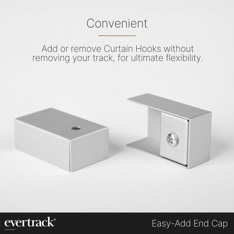 EverTrack EverTrack Curtain Track - Ceiling Mounted Curtain Rail for Curtains, Drapes, and Room Dividers - USA Made - Small (8 Feet), Anodized Silver