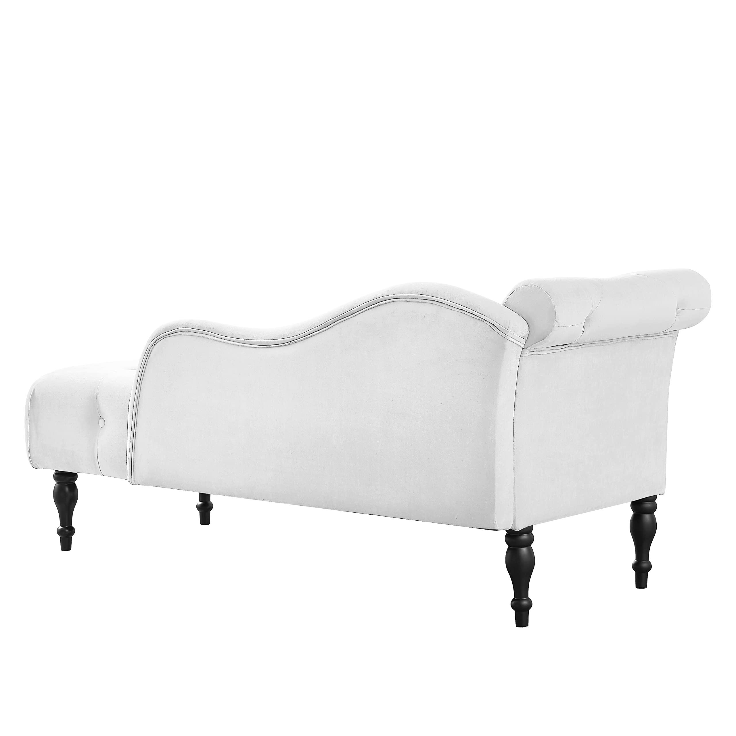 HomSof HomSof Modern Armless Chaise Lounge Indoor Chair with Solid Wood Legs