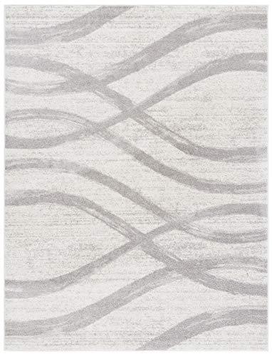 Safavieh SAFAVIEH Adirondack Collection Area Rug - 6\' x 9\', Cream & Grey, Modern Wave Distressed Design, Non-Shedding & Easy Care, Ideal for High Traffic Areas in Living Room, Bedroom (ADR125C)