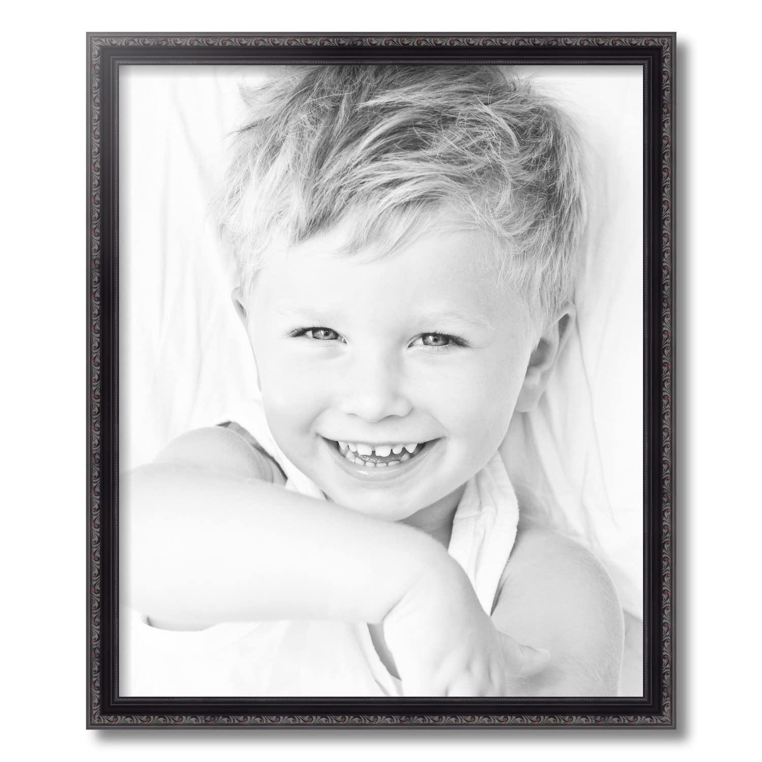 ArtToFrames ArtToFrames 20x24 Inch Black Picture Frame, 4 - Pack, This 1.25 inch Custom Wood Poster Frame is Black, Comes with Economy Acrylic (Frame_Pack_4_D10188-20x24)
