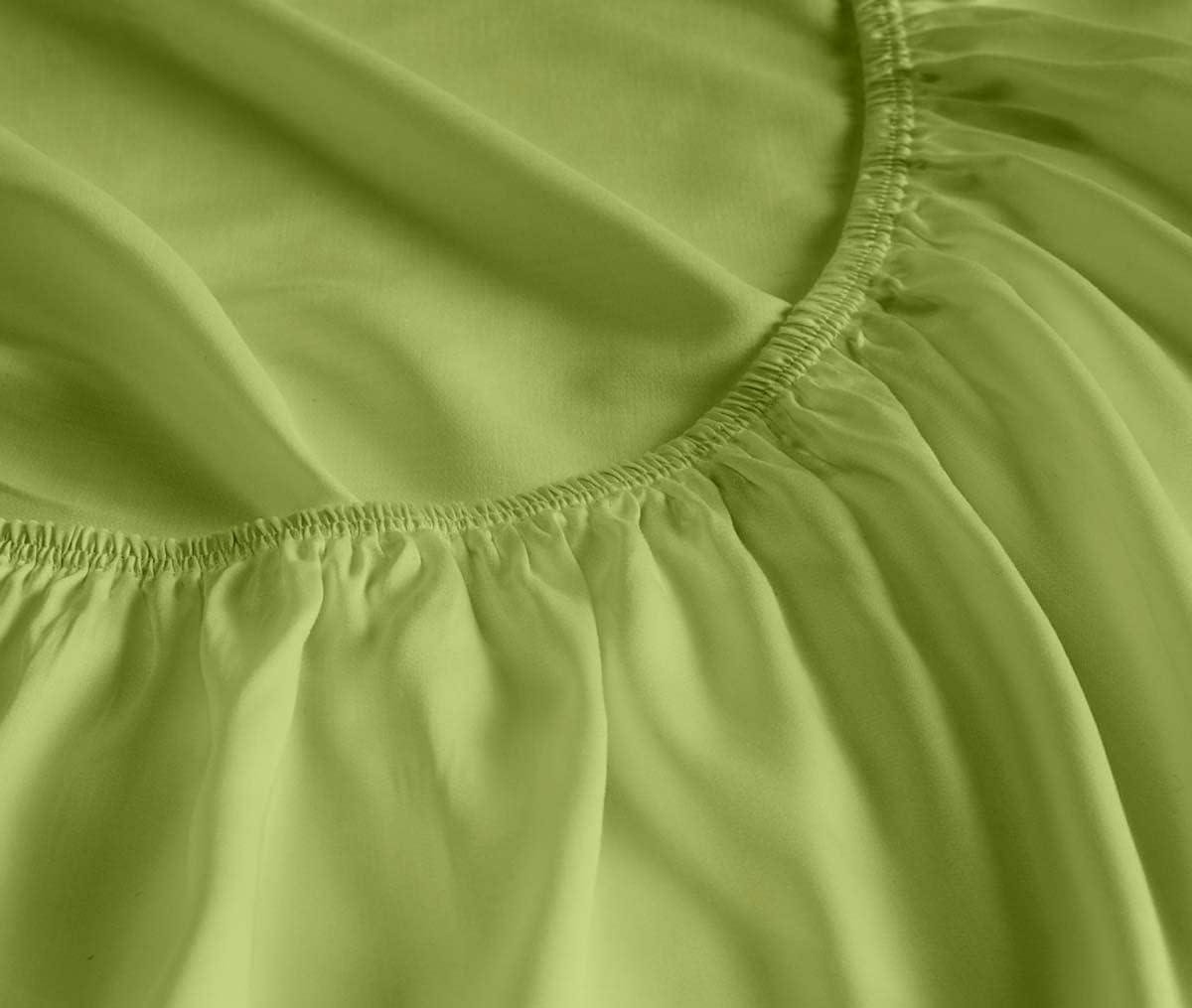 Cottingon Top Split King Sheets for Adjustable Bed, Split King Sheets for Adjustable Bed, Microfiber Split top King Sheets, Split Sheets for Sleep Number Beds 4 Pcs Set King 34\" (Sage)