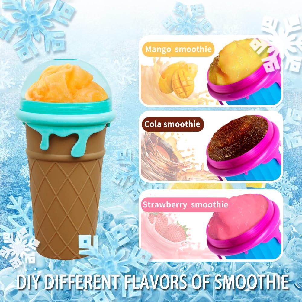 NUFR NUFR Slushie Maker, Large Capacity Magic Quick Frozen Smoothies Cup, Cooling Cup, Double Layer Squeeze Slushy Maker, Homemade Milk Shake Ice Cream Maker, DIY for Children and Family