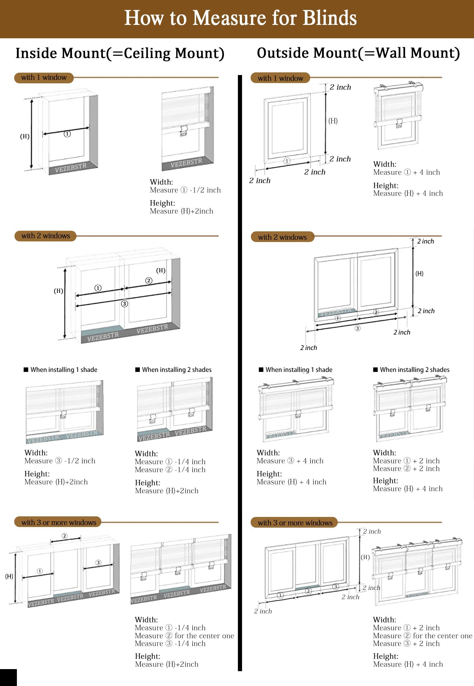 VEZEBSTR Custom 1 Inch Aluminum Blinds for Windows Cordless Mini Venetian Blinds Mini Blinds Aluminum Blackout Horizontal Blind for Bathroom Office RV. White,98" W x(12" H to 209" H Customize)