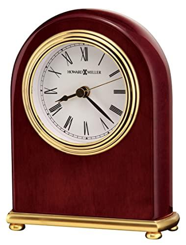 Howard Miller Howard Miller Rosewood Arch Table Clock 613-487 – Brass Features with Quartz, Alarm Movement