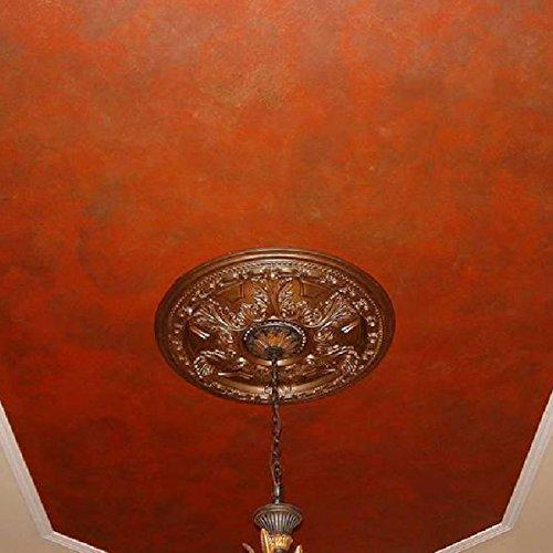 Ekena Millwork Ekena Millwork CM24GABRS Granada Ceiling Medallion, 23 1/2\"OD x 2 3/4\"P (Fits Canopies up to 7 1/8\"), Hand-Painted Brass