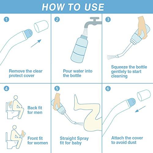 TopQuaFocus TopQuaFocus 12oz Perineal Bottle for Postpartum Care Portable Travel Peri Sprayer Bidet Postpartum Recovery Essentials After Birth Cleaning for Mom Baby Personal Hygiene Care Hemorrhoid Treatment