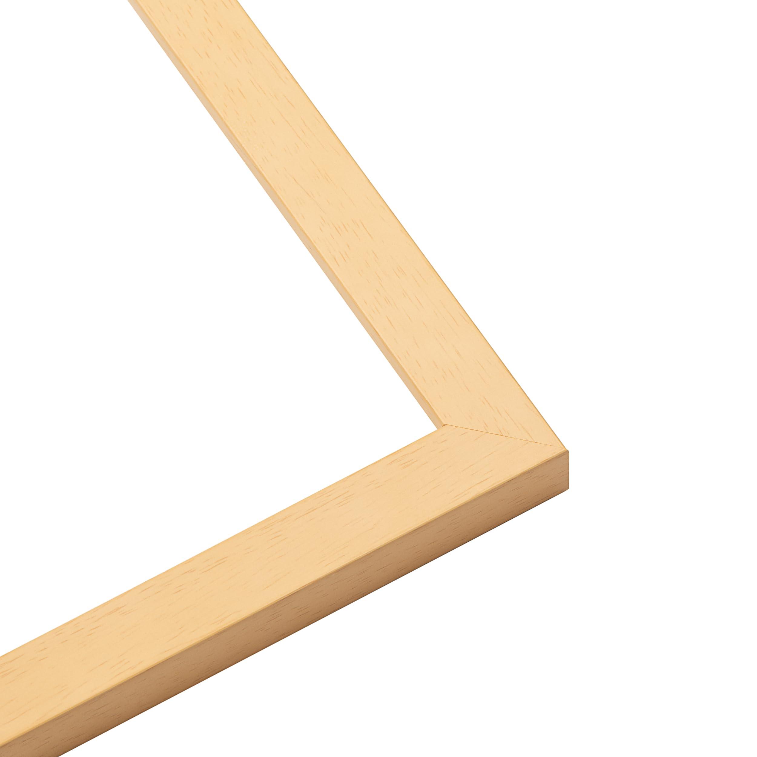 CustomPictureFrames.com 39x24 Frame Natural Wood Picture Frame | 0.75 Inch Moulding Width | Solid Wood | Complete with UV Acrylic Plexiglass, Foam Board Backing & Hanging Hardware