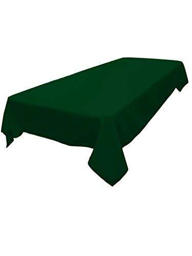 LA Linen LA Linen Polyester Poplin Washable Rectangular Tablecloth, Stain and Wrinkle Resistant Table Cover 60x102, Fabric Table Cloth for Dinning, Kitchen, Party, Holiday 60 by 102-Inch, Hunter Green