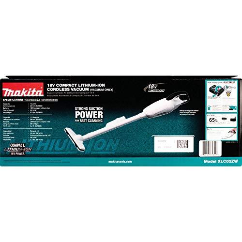 Makita Makita XLC02ZW 18V LXT Lithium-Ion Compact Cordless Vacuum, Tool Only, White