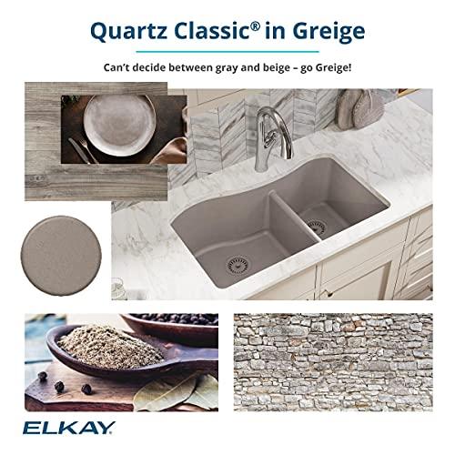 Elkay Elkay Quartz Classic ELG250RGR0 Greige Offset Double Bowl Top Mount Sink