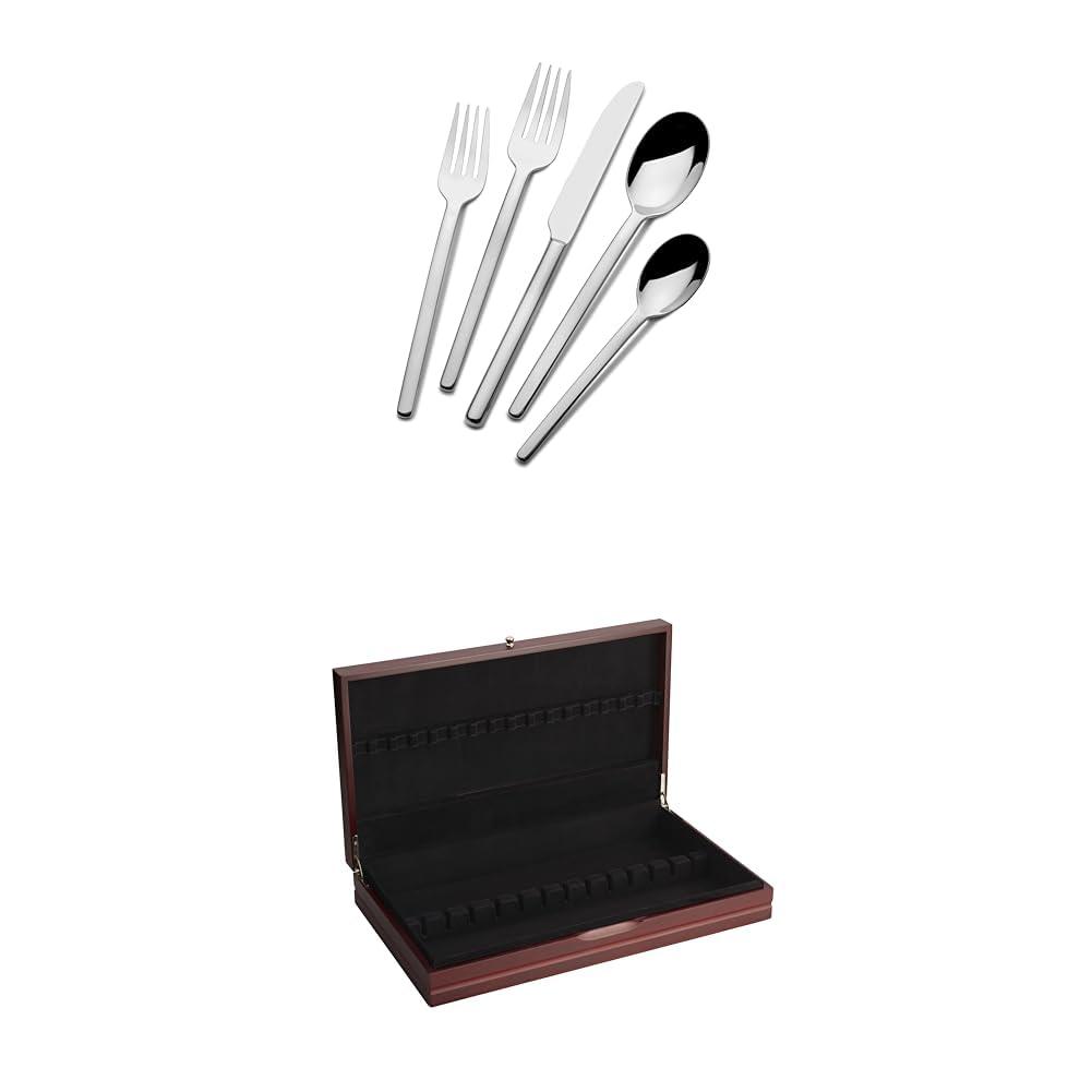 Mikasa Mikasa Zena Flatware, 45 Piece Set, Silver and 19 inch Flatware Storage Chest