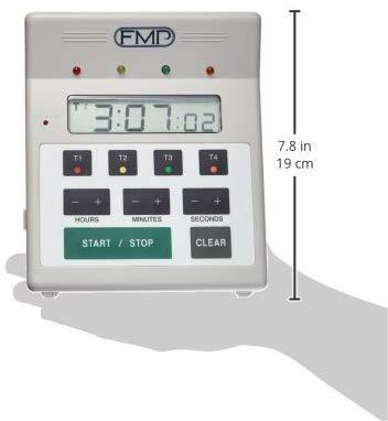 FMP FMP Digital 4 Channel Commercial Kitchen Countdown Timer, Water Resistant, 7-inch Height, White
