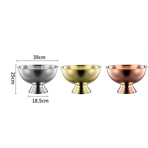 WUYUNTIAN WUYUNTIAN Ice Bucket,Ice Bucket with Lid and Ice Tongs,Stainless Steel Gold Silver Rose Gold Big ICE Bucket Bowl Champagne Large Champagne Bar Bucket