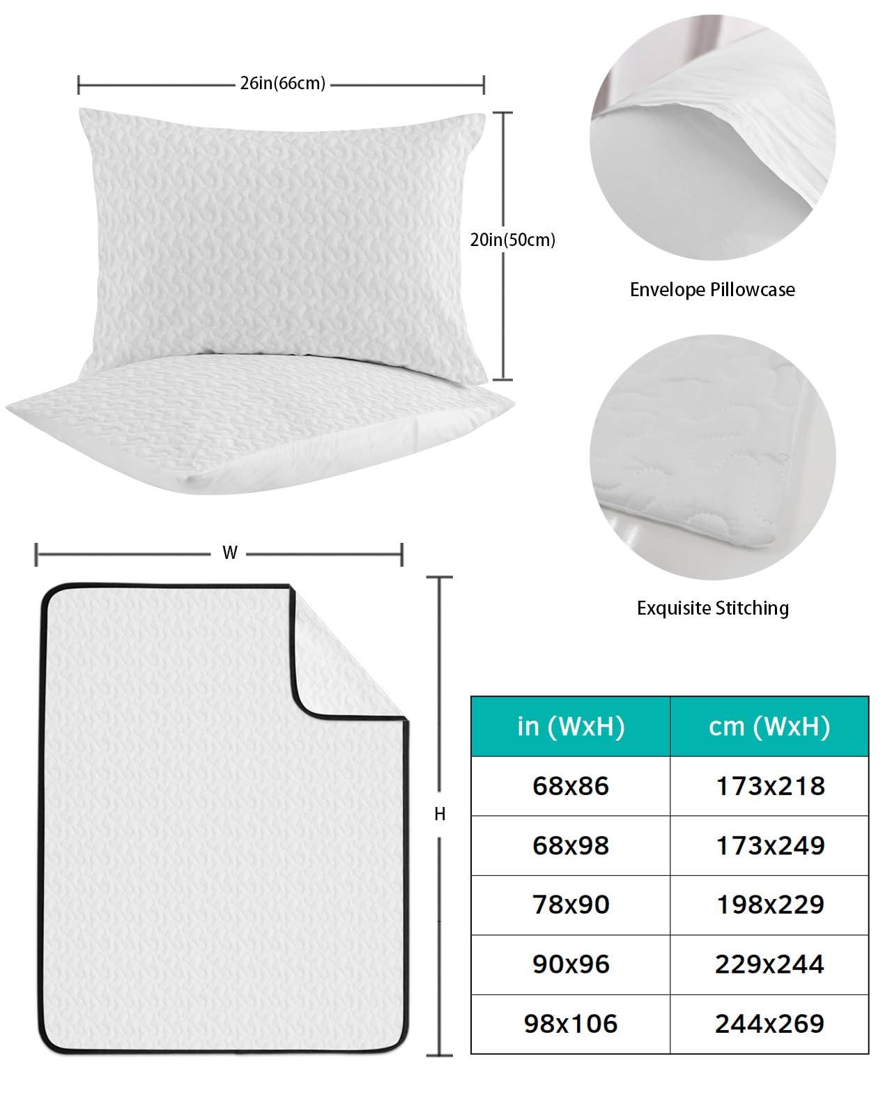 Chees D Zone Twin XL Size Quilt Set,Teal Triangle Grey White Block Seamless Lightweight Bedspread Coverlet Set Microfiber Summer Quilt with 2 Pillow Shams,Yellow Abstract Geometric 3 Piece Comforter Bedding Set