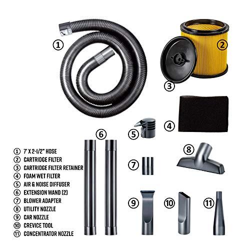 Vacmaster Vacmaster VBV1210, 12-Gallon* 5 Peak HP** Wet/Dry Shop Vacuum with Detachable Blower, Blue