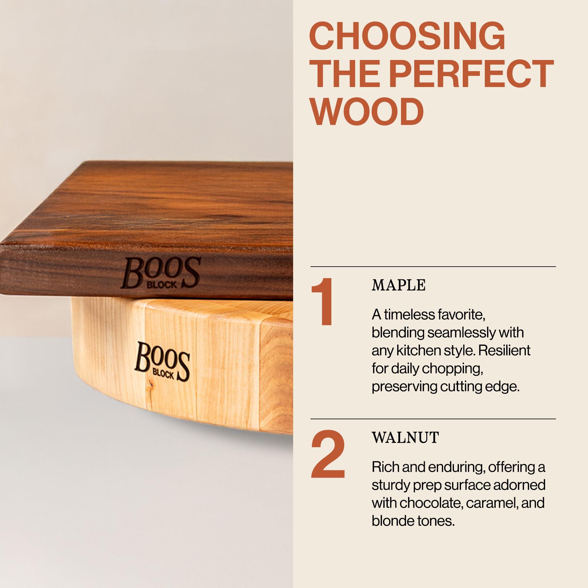 John Boos John Boos Boos Block B Series Round Wood Cutting Board with Feet, 1.5-Inch Thickness, 12\" x 12\" x 1 1/2\", Maple