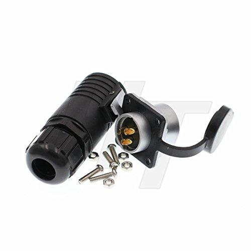 HangTon Connect HangTon LP20 3 Pin 30 Amp Power Connector Female Cable Plug Panel Male Socket Waterproof Electrical Gold Plated Connector