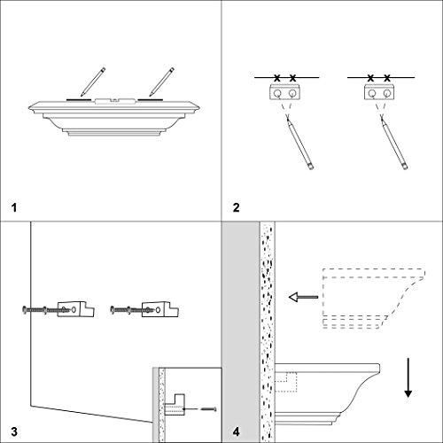 WELLAND WELLAND White Finished 48 inch Pine Wood Fireplace Mantel Shelf Wall Mounted,Corona Crown Molding Floating Wall Picture Ledge Shelves