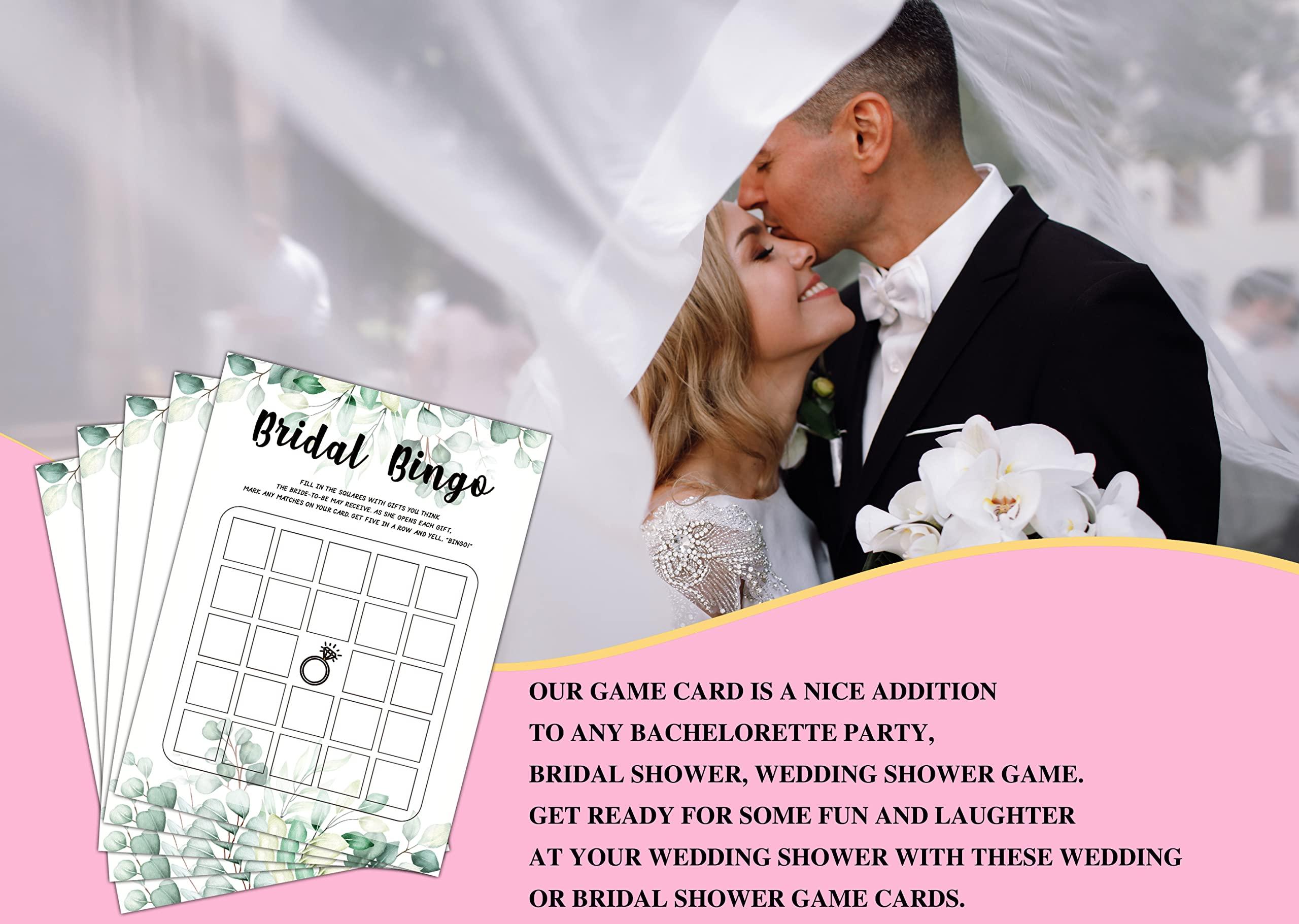 Gihyan Bridal Shower Game Set - He Said She Said Party Cards for Wedding - Greenery Wedding Party Favor Decor - Tropical Jungle Engagement/Bachelorette Party Games Supplies & Activities - 30 Game Cards(B01)