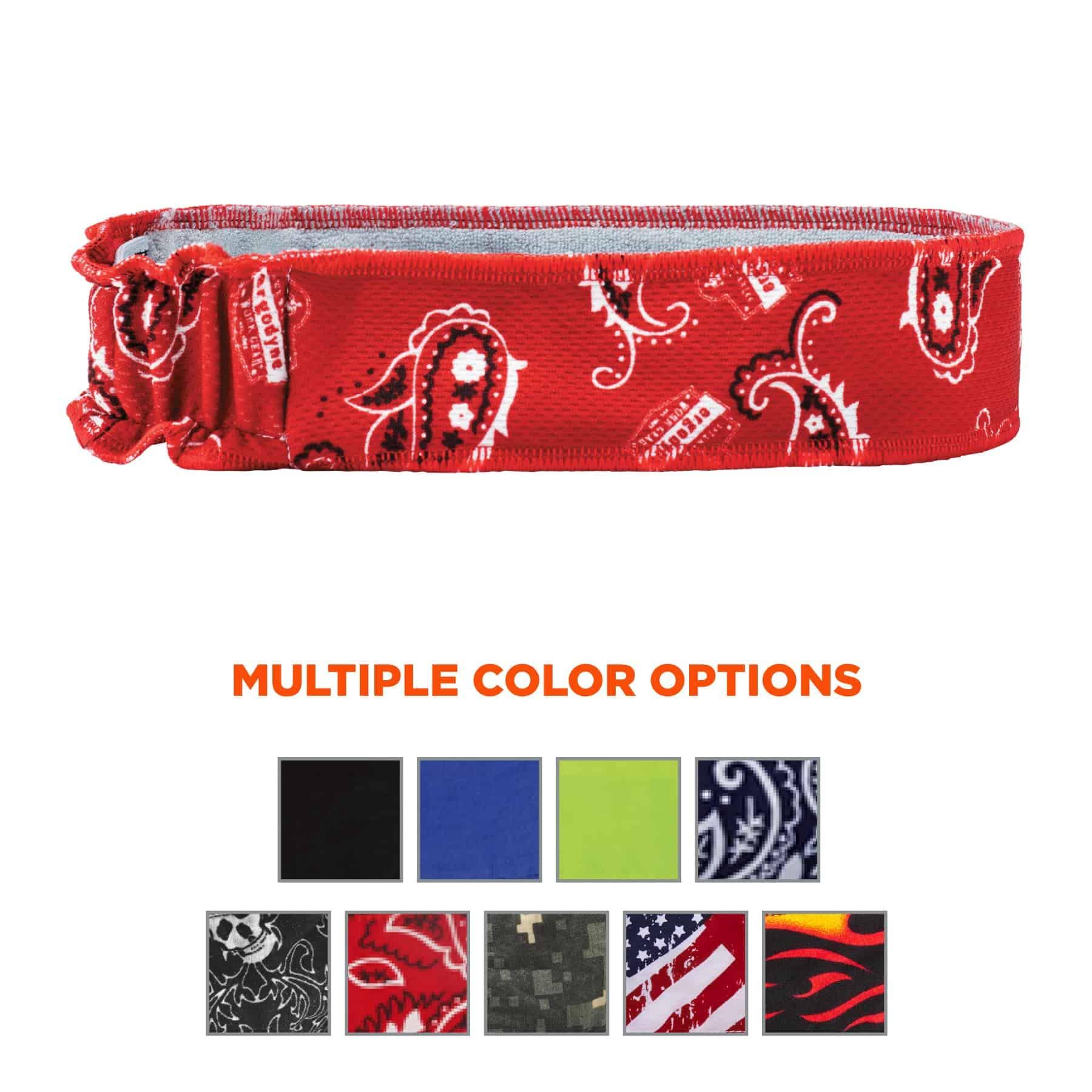 Ergodyne Ergodyne Chill-Its 6605 High-Performance Headband - Terry Cloth Sweatband, Red Western