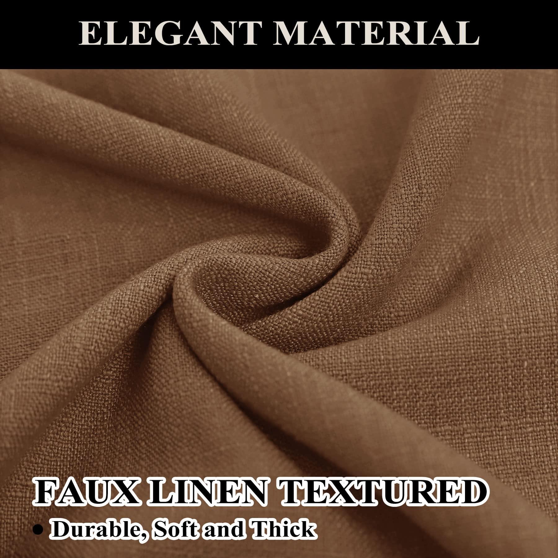 Fcosie Fcosie Extra Long Extra Wide Natural Linen Curtain Panels Drapes Tall Curtains for High Living Room Grommet Draperies Room Darkening Window Treatment, 100" Wide x 240" Long, Orange Copper, 1 Panel