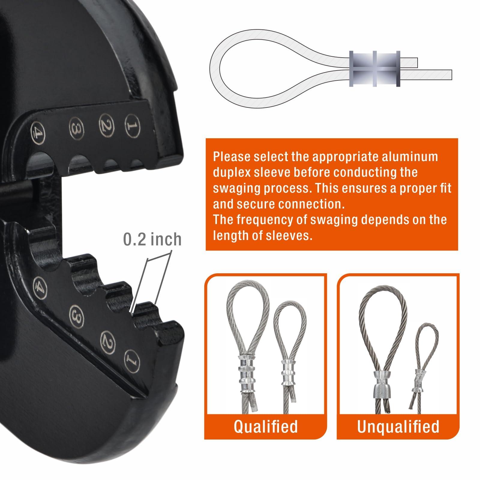 IWISS iCrimp Wire Rope Crimping Tool for Aluminum Oval Sleeves, Double Sleeves, Crimping Loop sleeve from 3/64-inch to 1/8-inch