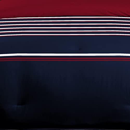 Nautica Nautica Duvet Cover Set Cotton Reversible Bedding with Matching Shams, Medium Weight for All Seasons, Queen, Mineola Red/White/Navy