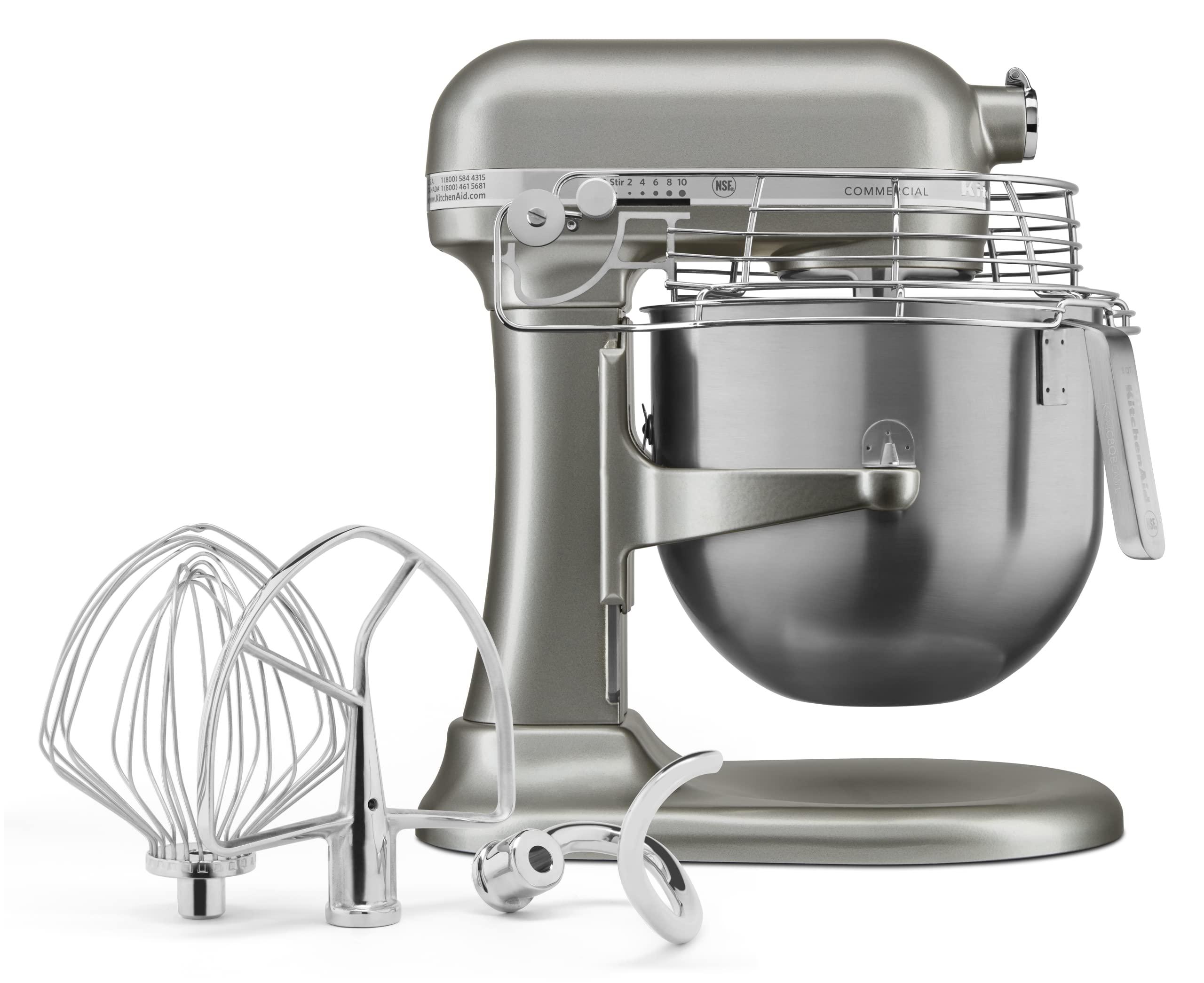 KitchenAid KitchenAid KSMC895CU 8-Quart Commercial Countertop Mixer with Bowl Guard, 10-Speed, Gear-Driven, Contour Silver