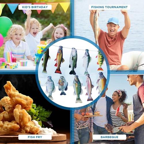 Havercamp Havercamp Gone Fishin String Hanging Banner for Fish Fry, Bass Fishing, Freshwater Pond & Salt Water Tournament Fishing Decorations