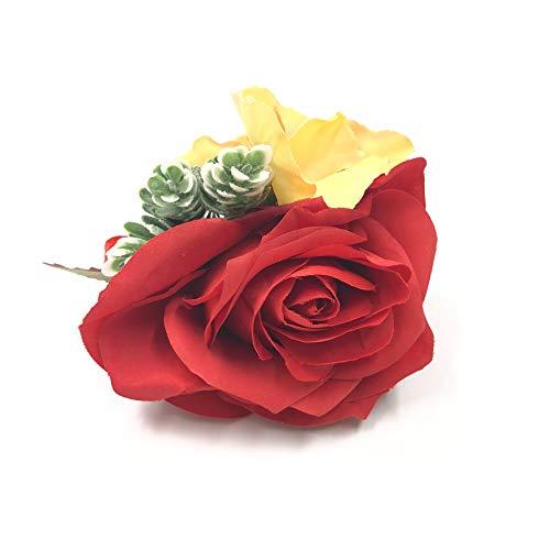 Abbie Home Abbie Home Red Rose Wrist Corsage for Prom Wedding Party Phalaenopsis Flower Wristbands Hand Flower