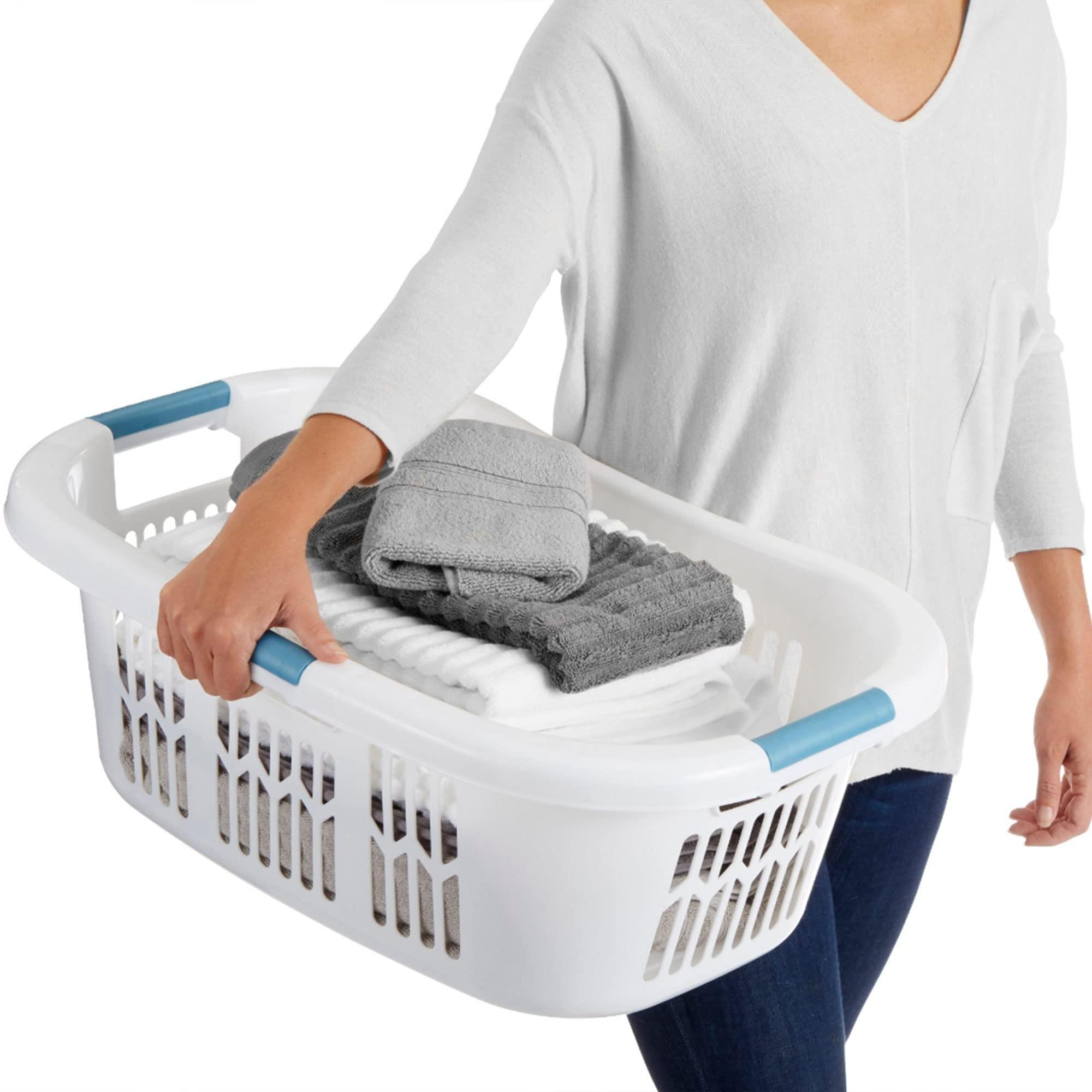 Rubbermaid Rubbermaid Laundry Basket, XL Hip-Hugger Basket, 2.1-Bushel, White, Laundry, Storage/Bathroom/Bedroom/Home Closet